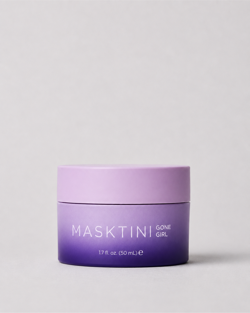 masktini gone girl charcoal mask container on off white background