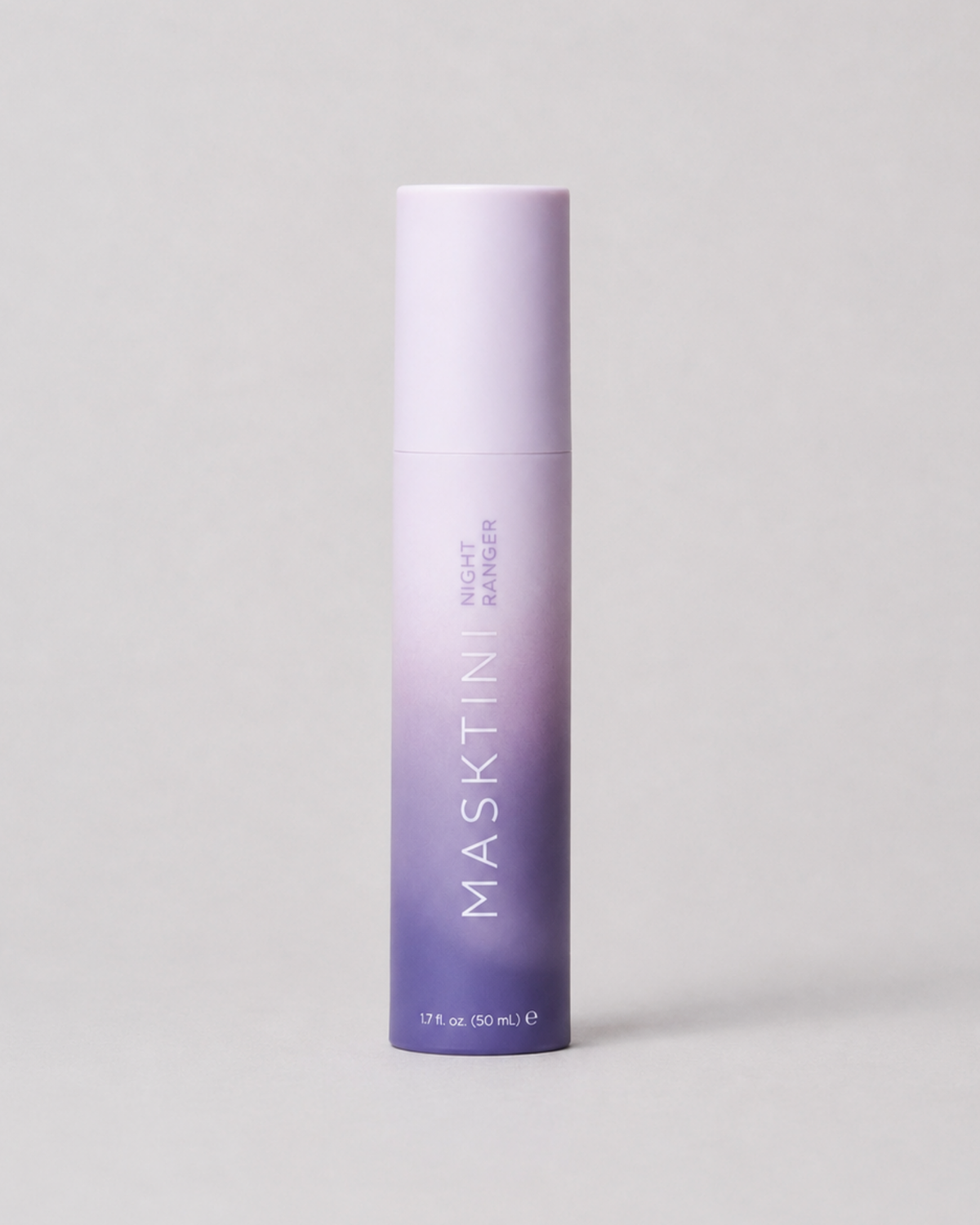 Purple cylindrical container with 'MASKIN' Night Ranger branding on a light gray background